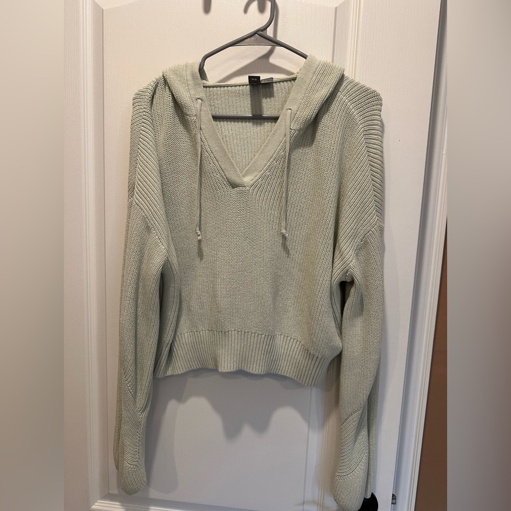NWOT Sweaty Betty Knit Hoodie Sweater | Size M (US 8) | Soft Sage Green